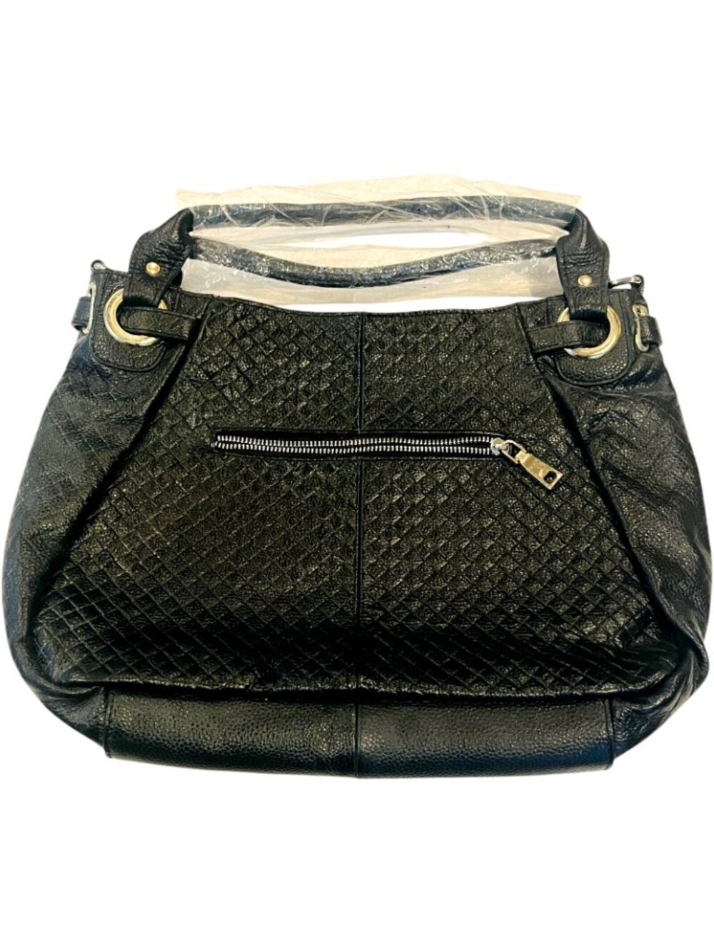 Black Leather Purse / Carry Purse - 14" W x 10" H x 4" D - NEW - Picture 5 of 5